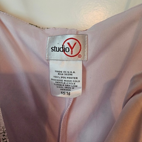 Vintage Studio Y Dress Y2K‎ Soft Pink Floral Asymmetrical Fairy Juniors 15/16 - Picture 3 of 7